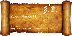 Zier Marcell névjegykártya